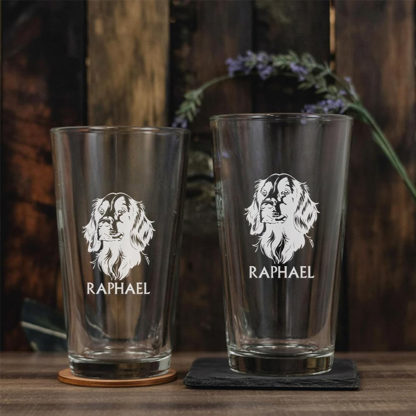 Personalized Dog Photo Pint Beer Glass – Custom Pet Portrait Beer Glass | Gift for Dog Lover | Pet Memorial Gift | Dog Dad or Dog Mom Gift