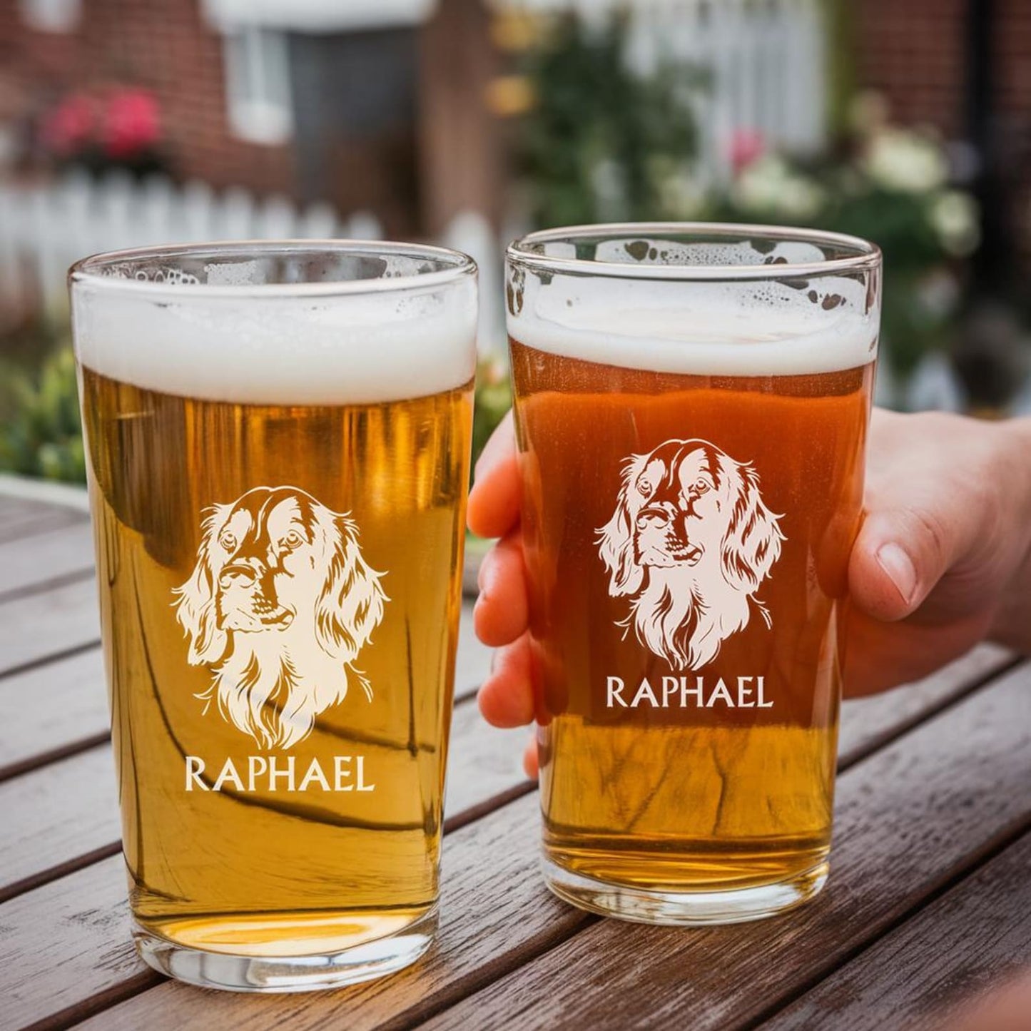 Personalized Dog Photo Pint Beer Glass – Custom Pet Portrait Beer Glass | Gift for Dog Lover | Pet Memorial Gift | Dog Dad or Dog Mom Gift