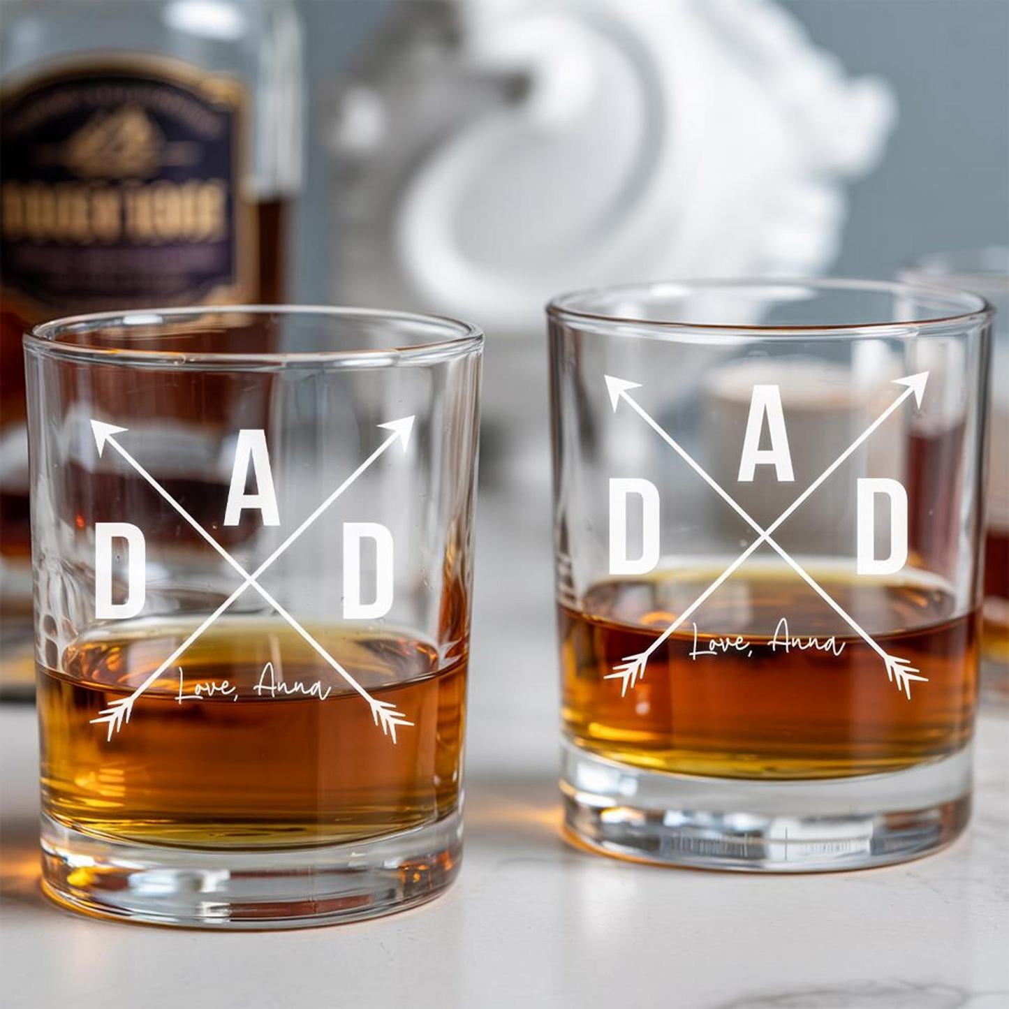 Custom Name Whiskey Glass 11 Oz | Best Gift For Dad | Father's Day Gift