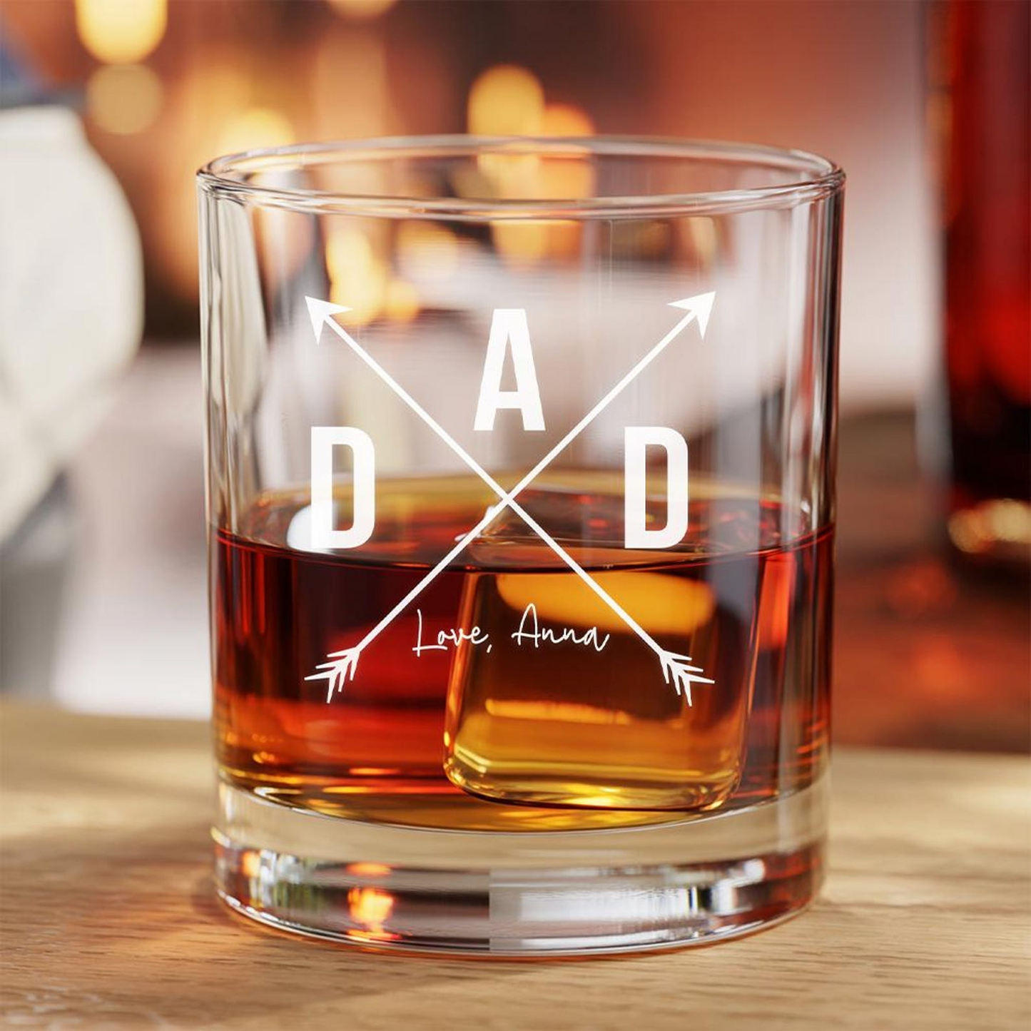 Custom Name Whiskey Glass 11 Oz | Best Gift For Dad | Father's Day Gift