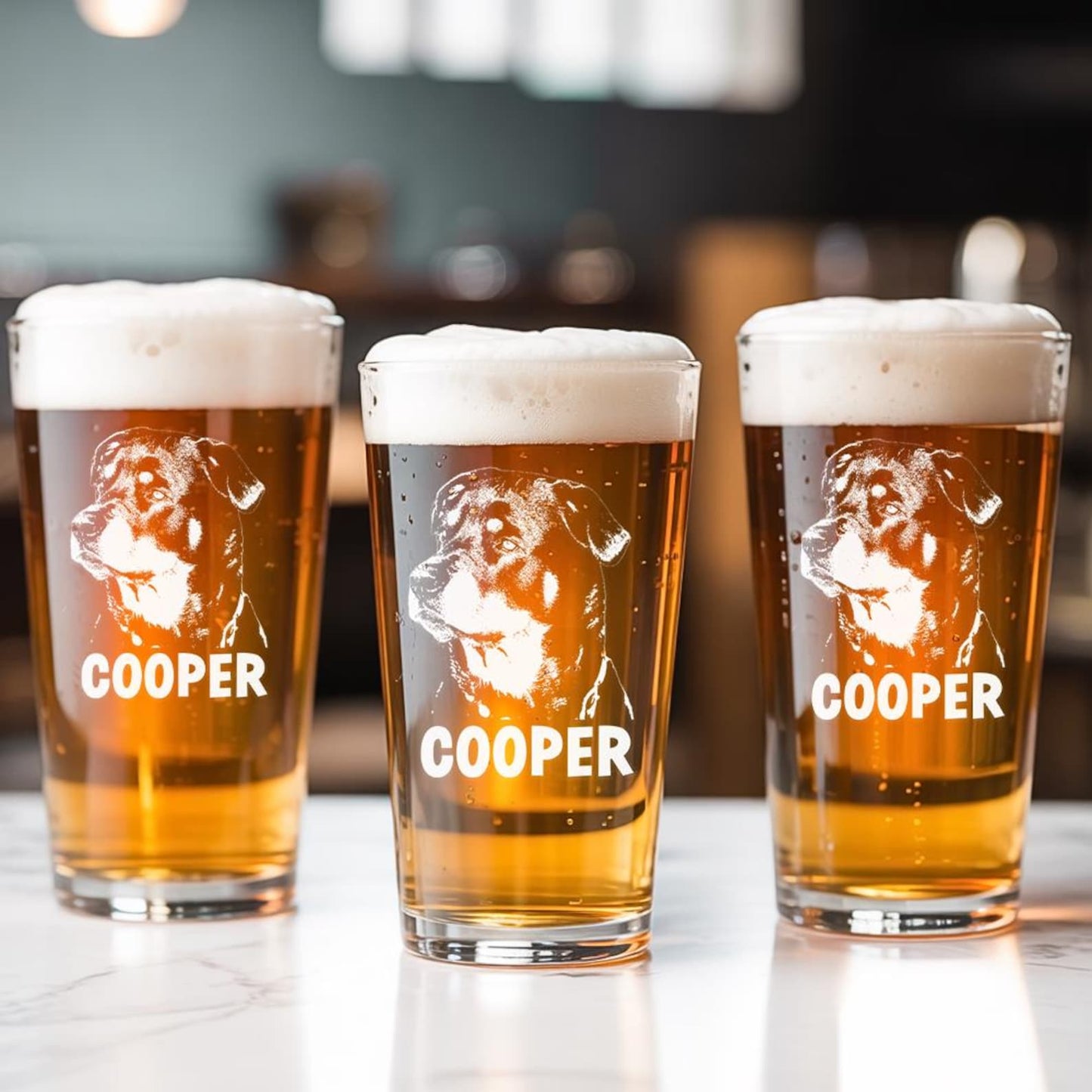 Custom Photo Dog Portrait Beer Glass – Personalized Photo Dog Portrait Pint Glass – Custom Pet Glass – Dog Lover Gifts