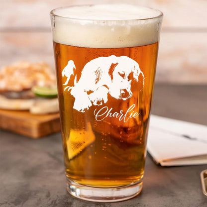 Custom Dog Beer Glass with Photo & Name – Personalized Photo Dog Pint Glass – Custom Pet Glass – Dog Lover Gift – Custom Pet Mug