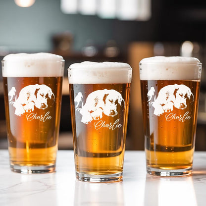 Custom Dog Beer Glass with Photo & Name – Personalized Photo Dog Pint Glass – Custom Pet Glass – Dog Lover Gift – Custom Pet Mug
