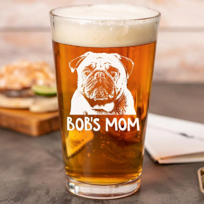 Personalized Pet Photo Pint Glass | Custom Engraved Pint Glass with Your Pet Photo | Gift For Dog Lover