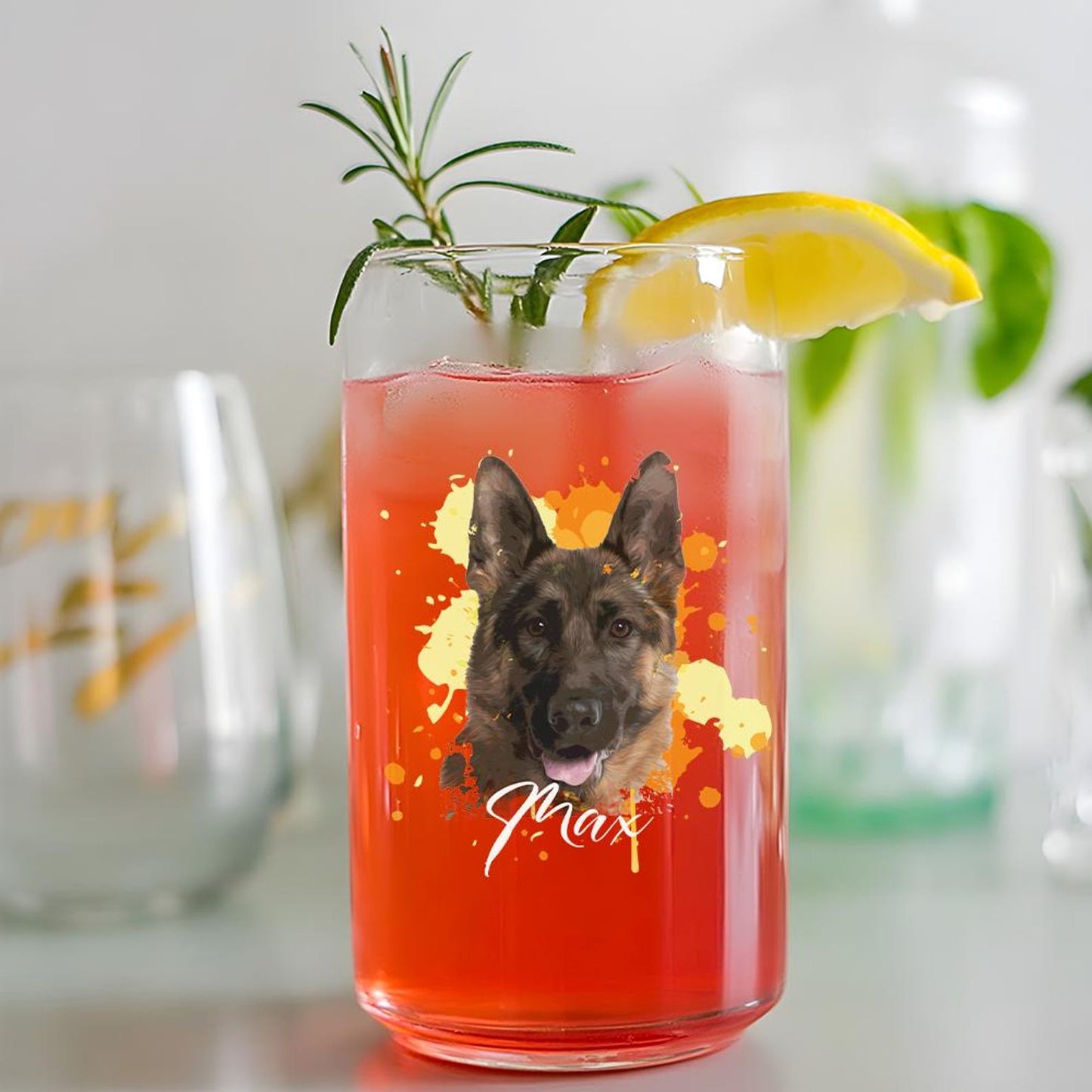 Custom Photo Dog Portrait Beer Can Glass | Personalized Pet Dog  Portrait Beer Glass | Gift For Dog Lovers