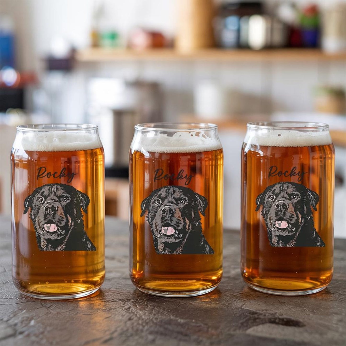 Custom Photo Pet Portrait Photo Beer Can Glass – Personalized Pet Portrait Photo – Gift for Dog Lovers