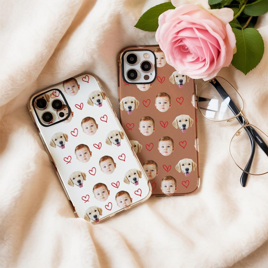 Custom Pet And Baby Face Phone Case | Personalized Baby Picture iPhone Case | Pet Lover Gift