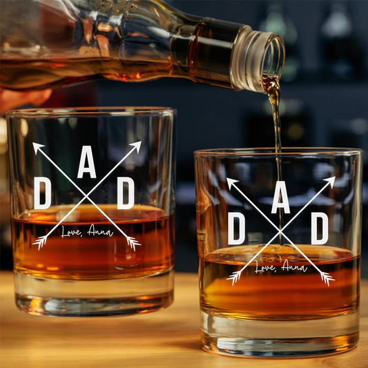 Custom Name Whiskey Glass 11 Oz | Best Gift For Dad | Father's Day Gift