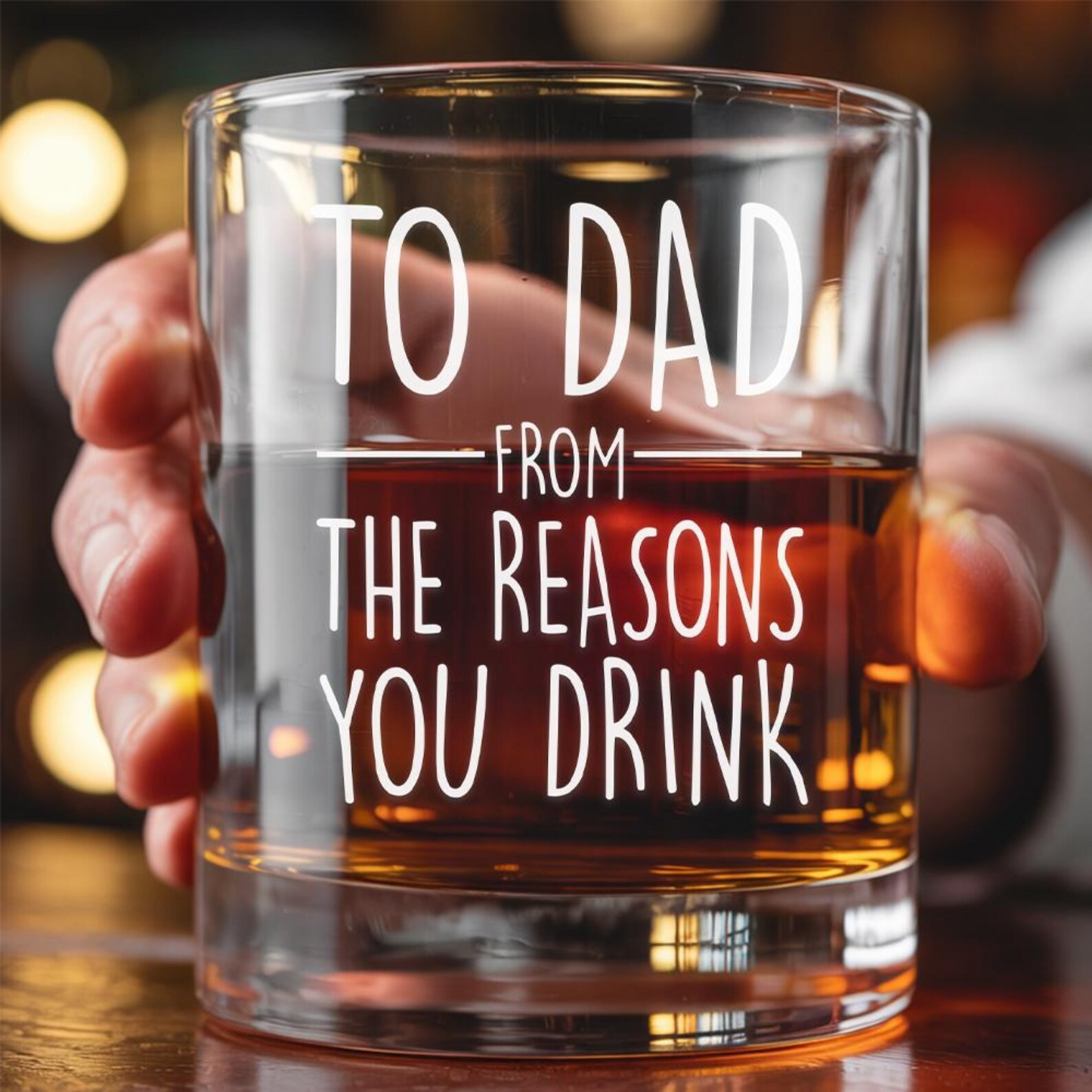 Dad’s Reasons To Drink Whiskey Glass 11 Oz | Funny Gift For Dad | Father's Day Gift