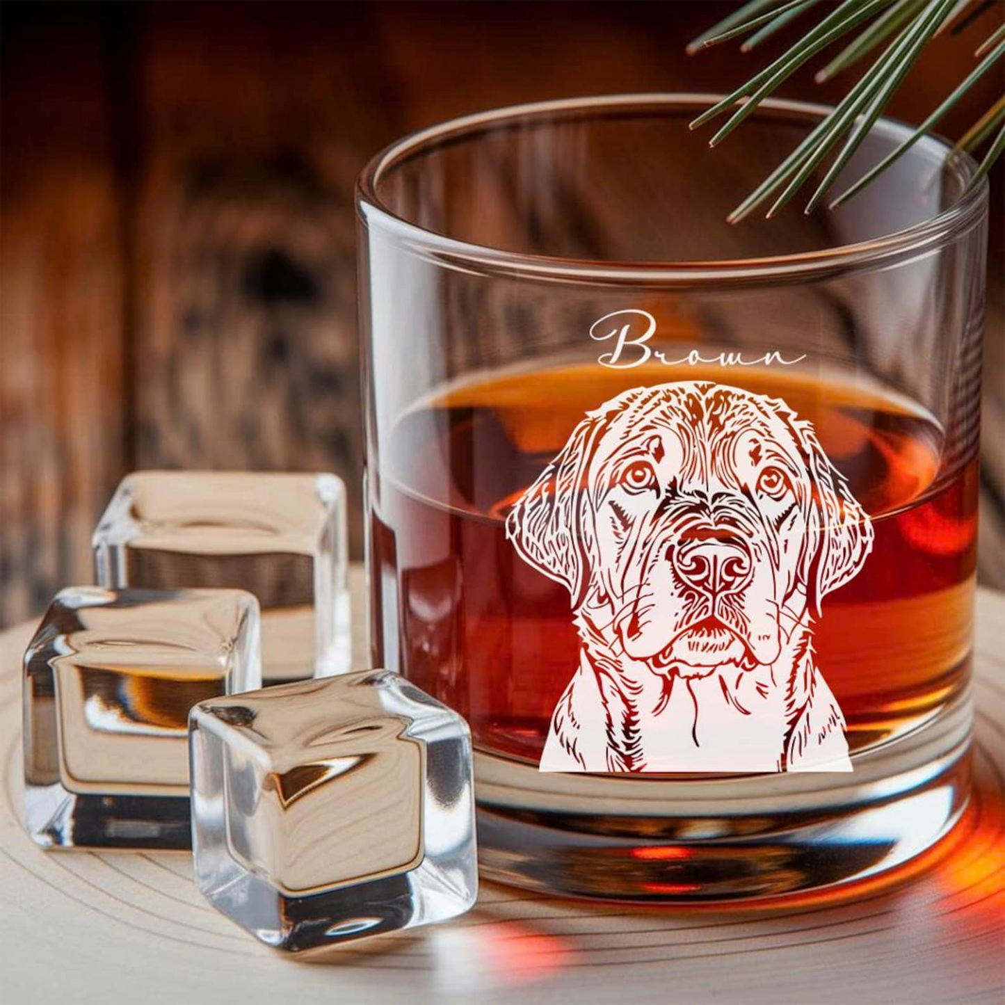 Custom Dog Photo Whiskey Decanter Set | Personalized Dog Name & Photo Whiskey Glass | Gift For Dog Lovers