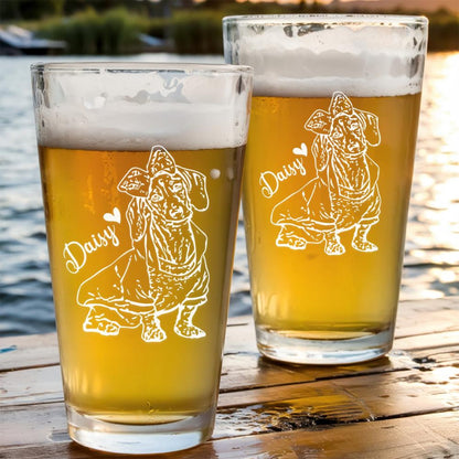Custom Photo Dog Beer Glasses Using Pet Photo + Name Custom Pet Pint Glasses Personalized Dog Beer Glass Custom Pet Glass Custom Dog Mug