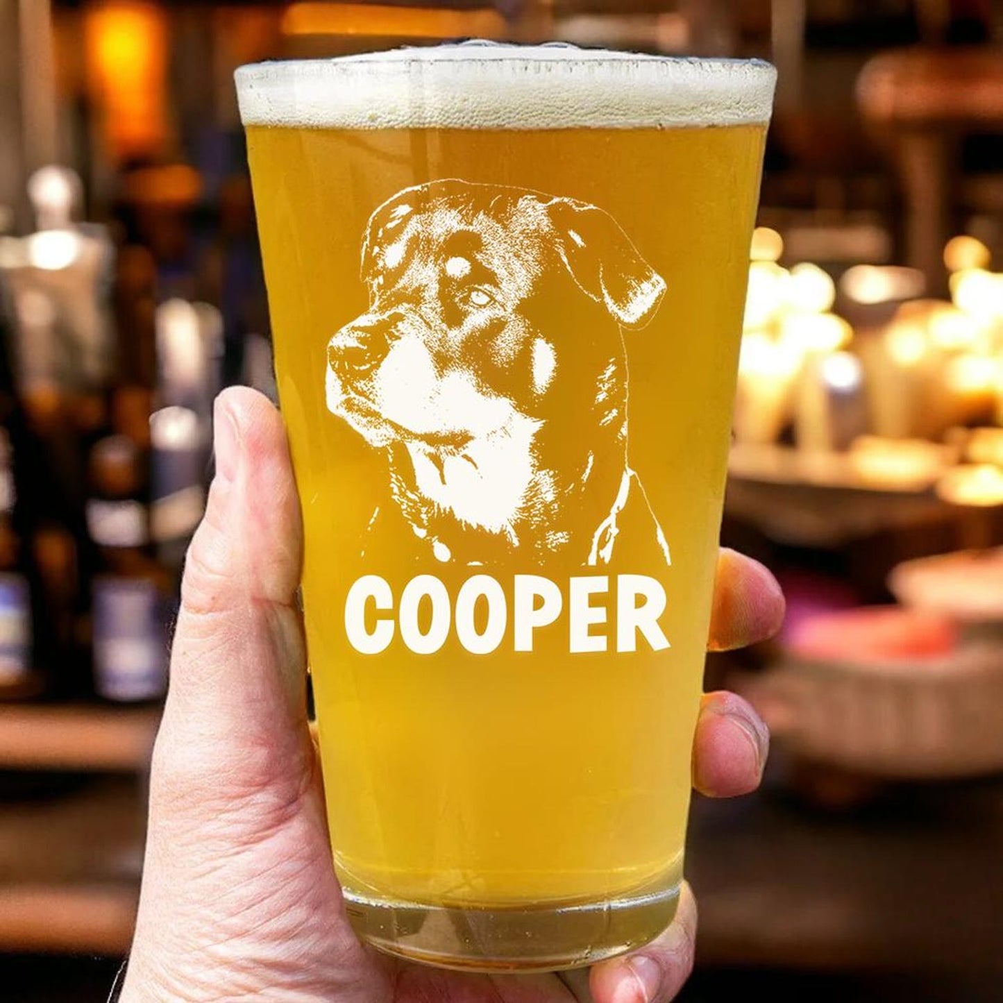 Custom Photo Dog Portrait Beer Glass – Personalized Photo Dog Portrait Pint Glass – Custom Pet Glass – Dog Lover Gifts