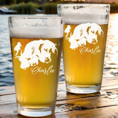 Custom Dog Beer Glass with Photo & Name – Personalized Photo Dog Pint Glass – Custom Pet Glass – Dog Lover Gift – Custom Pet Mug