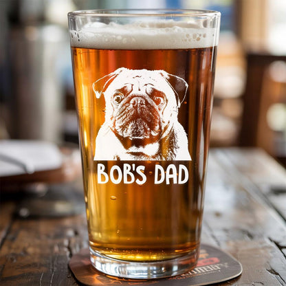 Personalized Pet Photo Pint Glass | Custom Engraved Pint Glass with Your Pet Photo | Gift For Dog Lover
