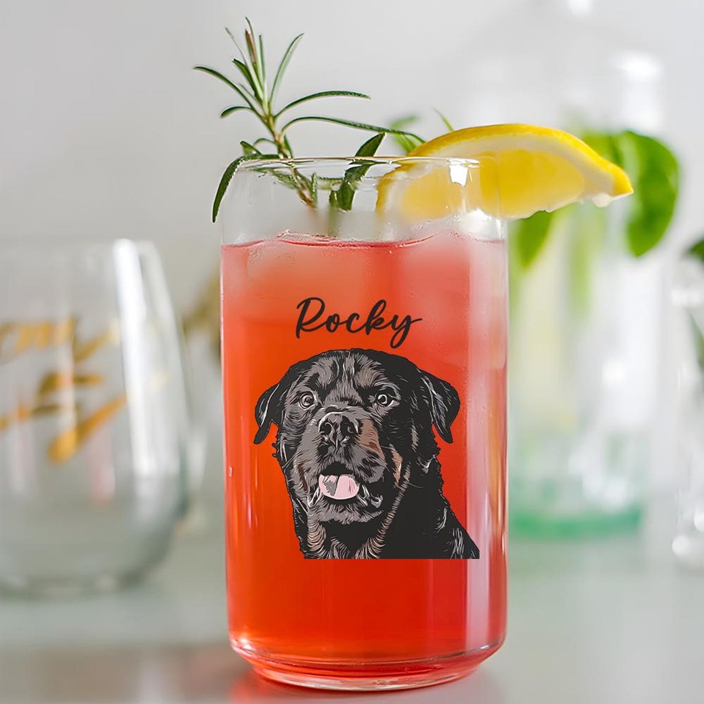 Custom Photo Pet Portrait Photo Beer Can Glass – Personalized Pet Portrait Photo – Gift for Dog Lovers