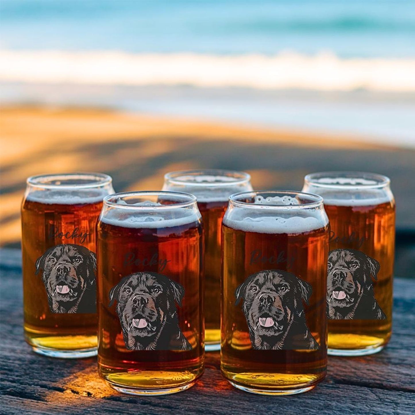Custom Photo Pet Portrait Photo Beer Can Glass – Personalized Pet Portrait Photo – Gift for Dog Lovers