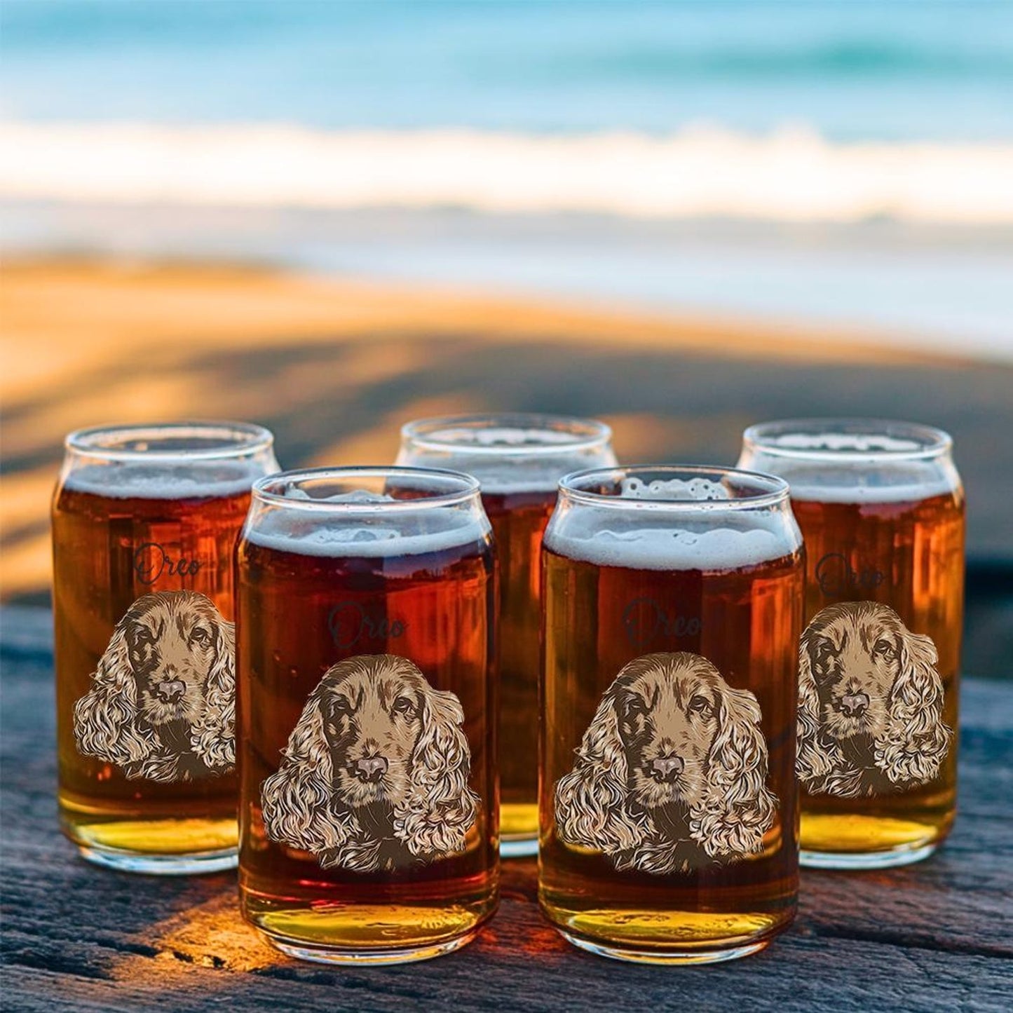 Custom Photo Dog Portrait Beer Can Glass | Personalized Pet Dog  Portrait Beer Glass | Gift For Pet Lovers