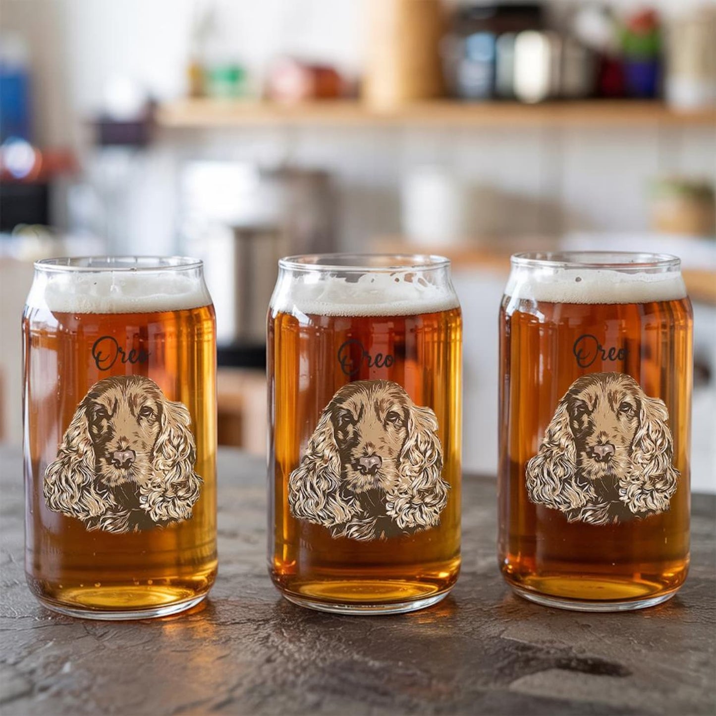 Custom Photo Dog Portrait Beer Can Glass | Personalized Pet Dog  Portrait Beer Glass | Gift For Pet Lovers