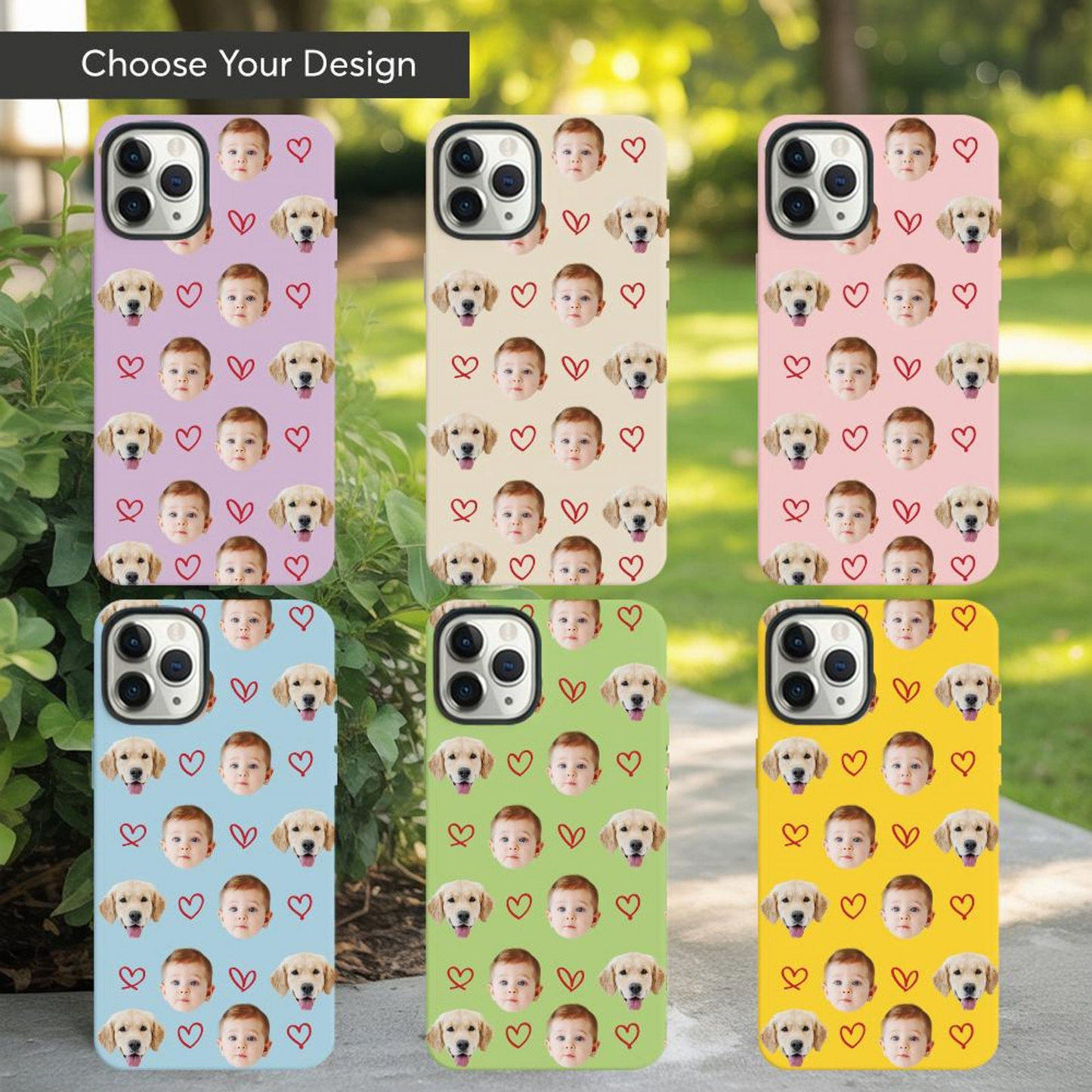 Custom Pet And Baby Face Phone Case | Personalized Baby Picture iPhone Case | Pet Lover Gift