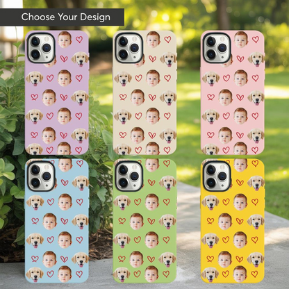 Custom Pet And Baby Face Phone Case | Personalized Baby Picture iPhone Case | Pet Lover Gift