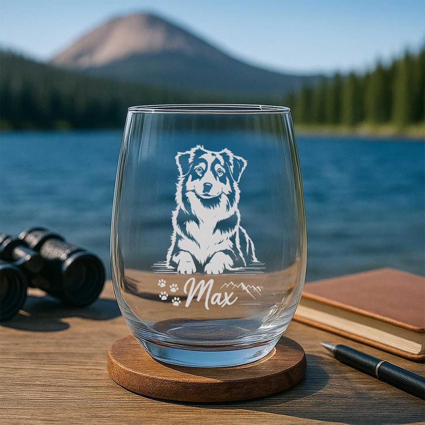 Personalized Dog Stemless Wine Glass | Custom Dog Name & Photo Wine Glass | Gift For Dog Lovers