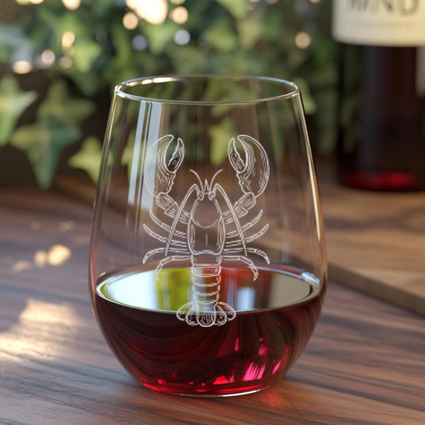 Lobster Beer Can Glass | Etched Lobster Silhouette Beer Can Glass | Gift for Ocean Lovers