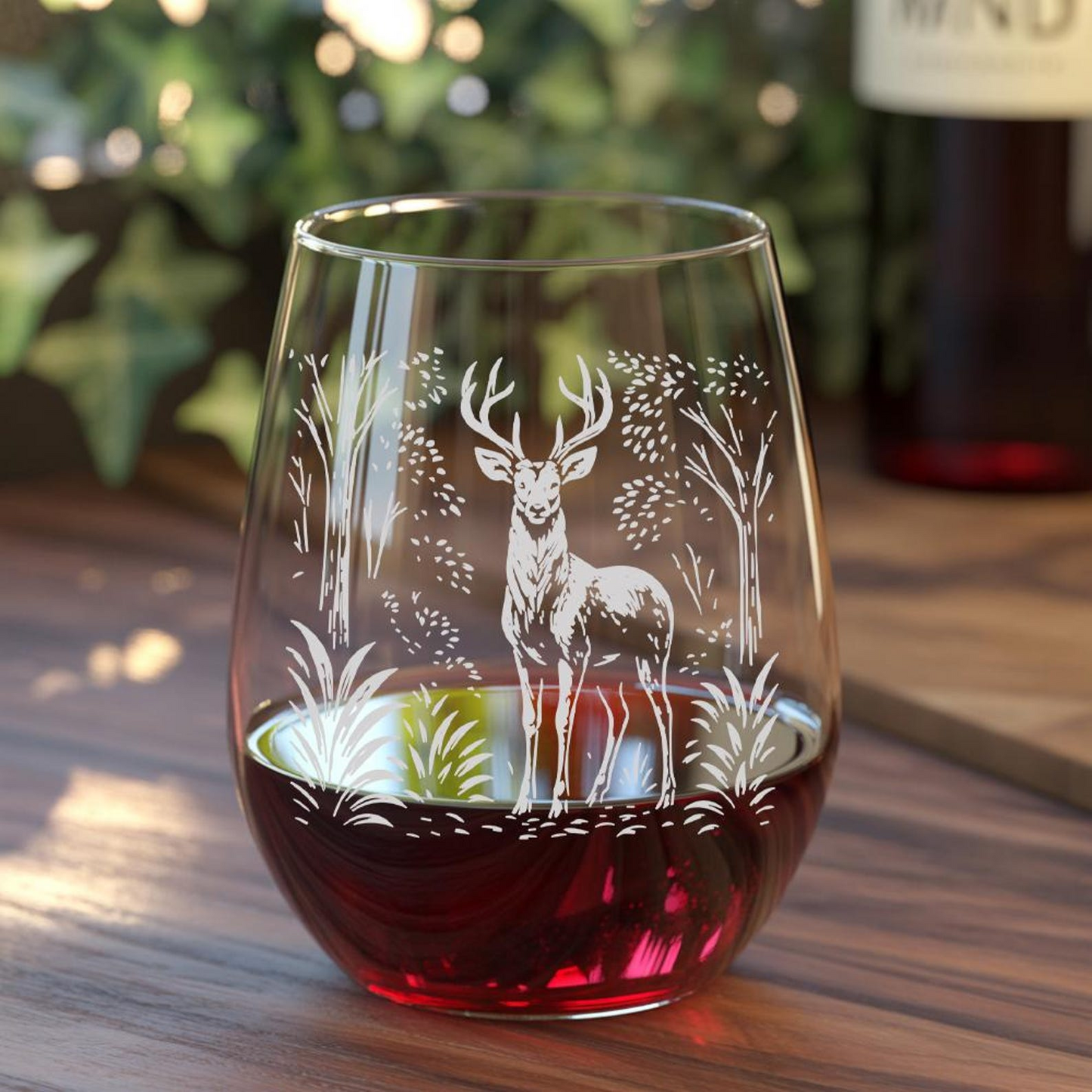 Deer Beer Can Glass | Etched Deer Silhouette Beer Can Glass | Gift for Animal Lovers