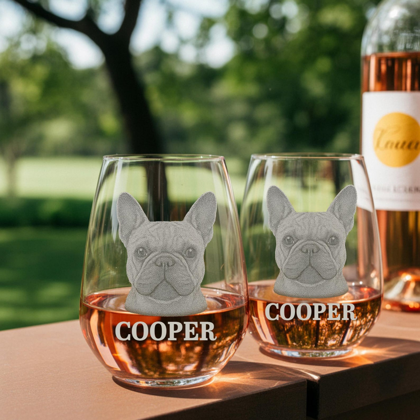 Custom Photo Dog Stemless Wine Glass | Personalized Pet Photo Wine Glass | Dog Lover Gift
