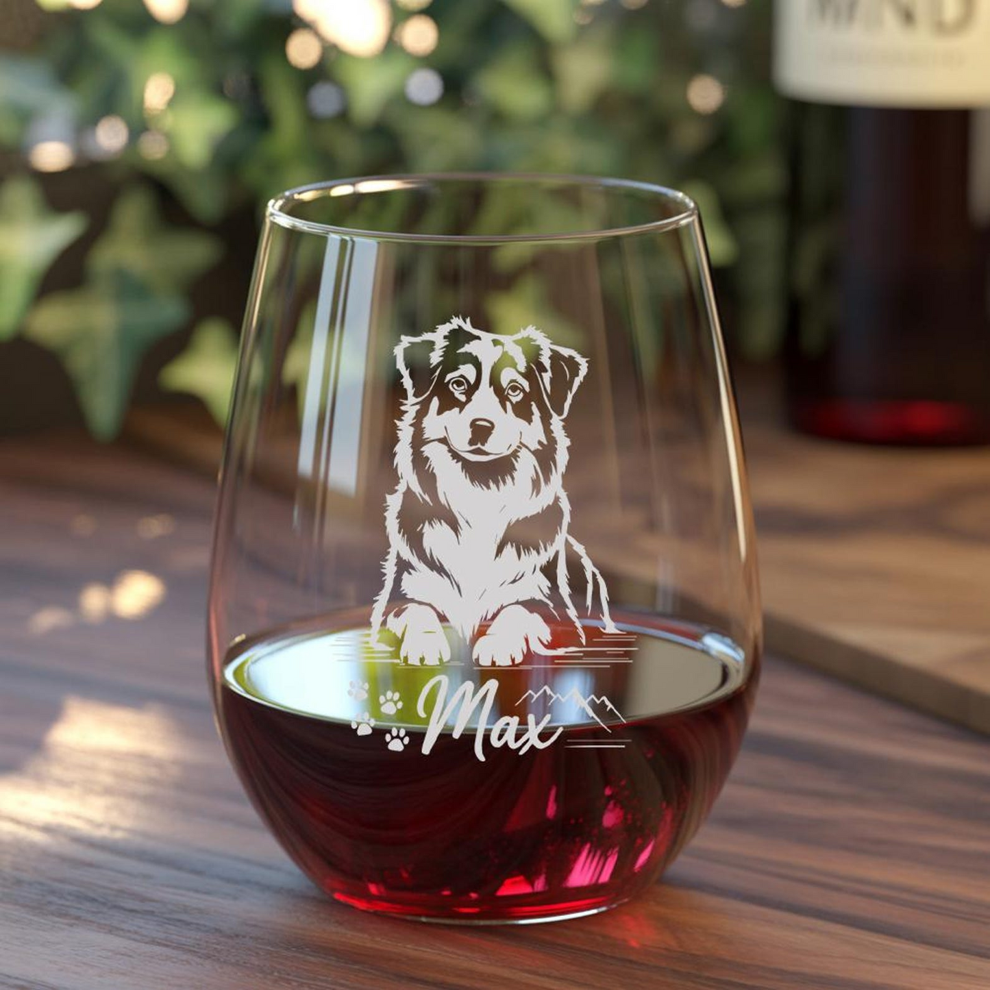 Personalized Dog Stemless Wine Glass | Custom Dog Name & Photo Wine Glass | Gift For Dog Lovers