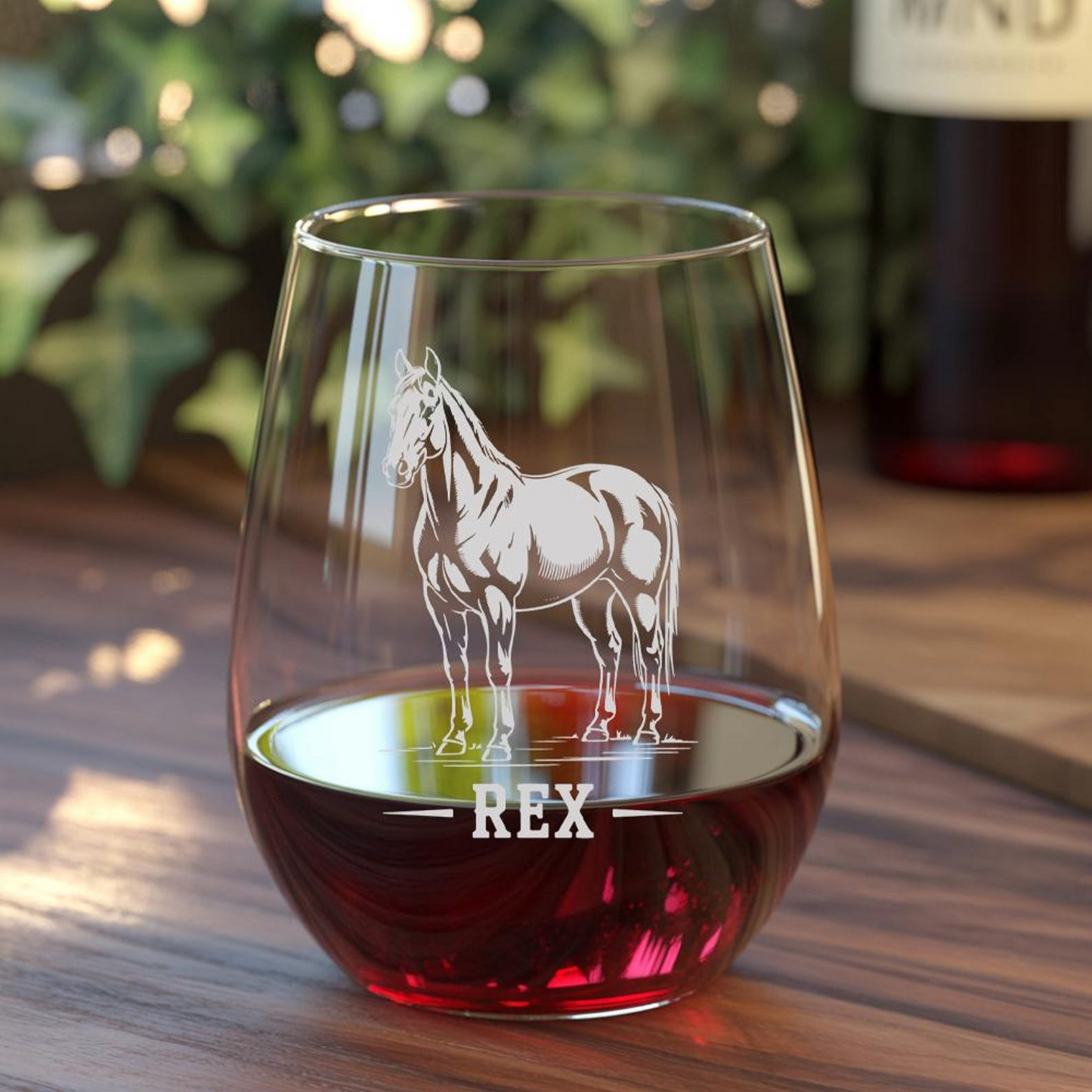 Custom Name Quarter Horse Beer Can Glass | Etched Quarter Horse Silhouette Beer Can Glass | Gift for Horse Lovers
