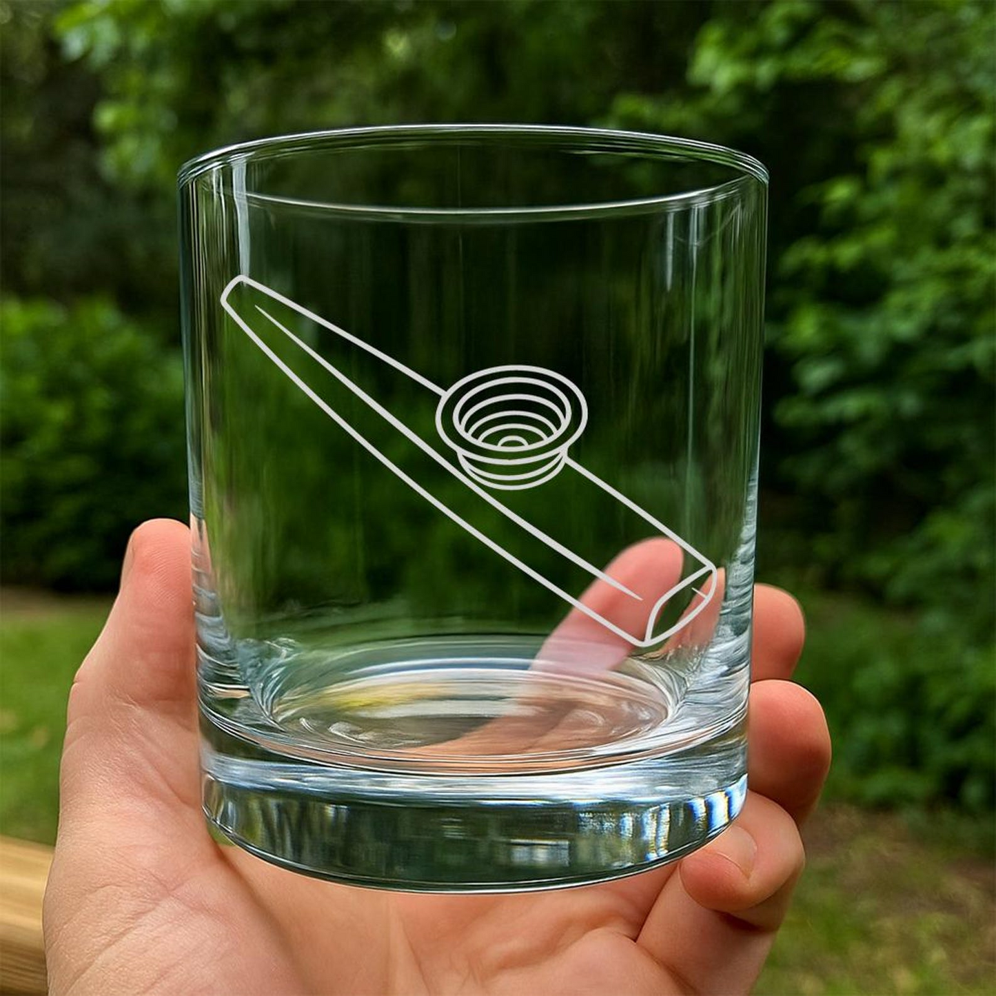 Kazoo Whiskey Glass | Etched Kazoo Silhouette Whiskey Glass | Gift For Music Lover