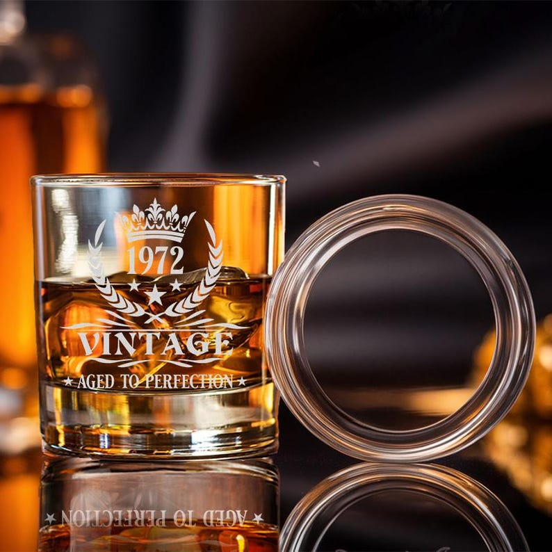 Personalized Aged To Perfection Whiskey Glass | Engraved Whiskey Glass | Birthday Gift