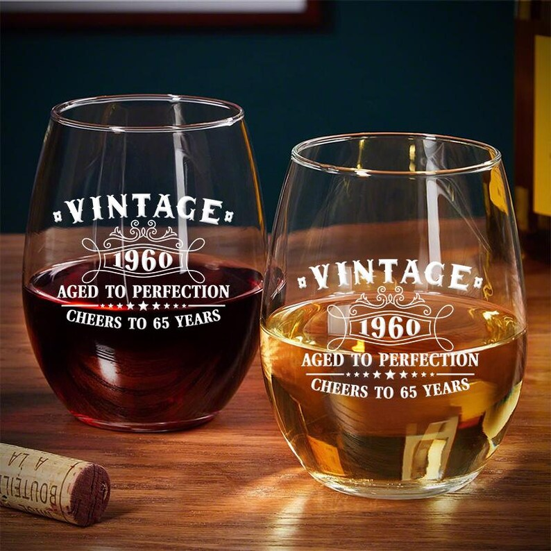 Custom Age Aged To Perfection Wine Glass | Engraved Wine Glass | Birthday Gift For Friend