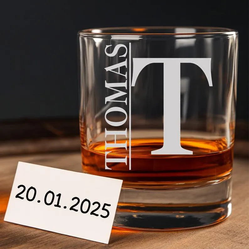 Custom Monogram Groomsmen Glass | Groomsmen Whiskey | Groomsmen Gift Idea | Best Man Gift
