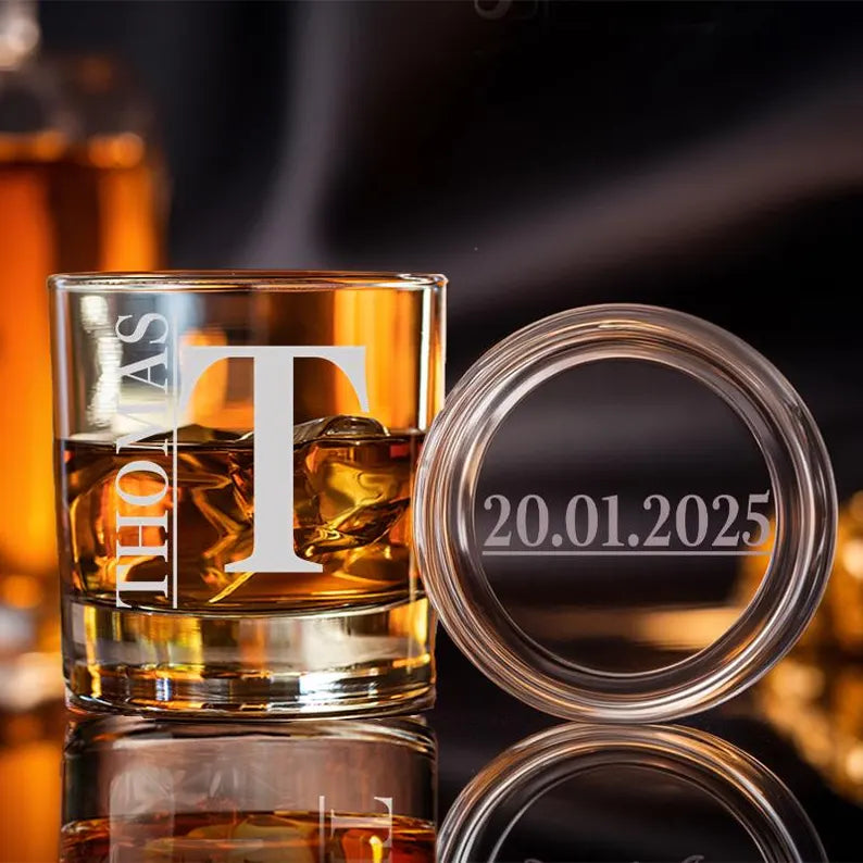 Custom Monogram Groomsmen Glass | Groomsmen Whiskey | Groomsmen Gift Idea | Best Man Gift