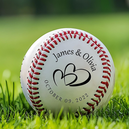 Personalized Couple Name And Date Baseball Gift | Engraved Baseball Ball | Best Gift For Anniversary