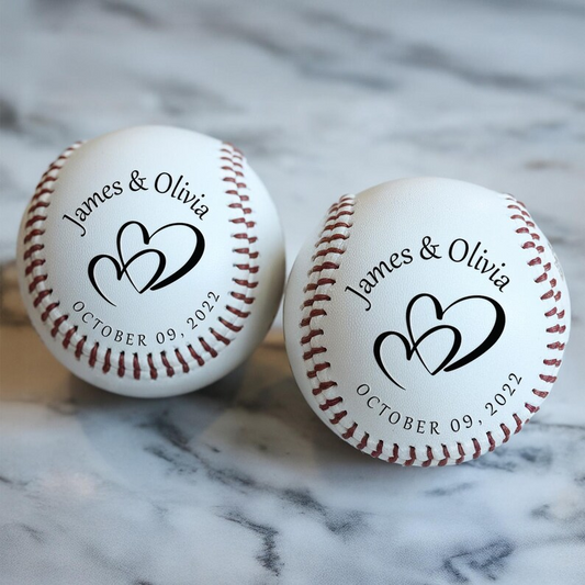Personalized Couple Name And Date Baseball Gift | Engraved Baseball Ball | Best Gift For Anniversary