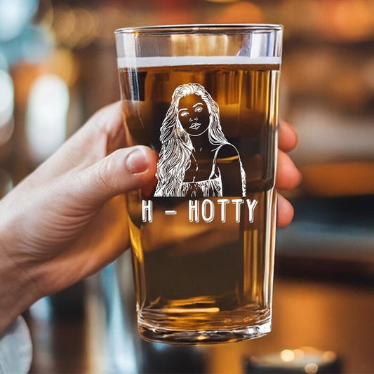 Custom Photo Beer Glass | Pint Glass Custom Engraving Gifts for Friends | Unique Gifts