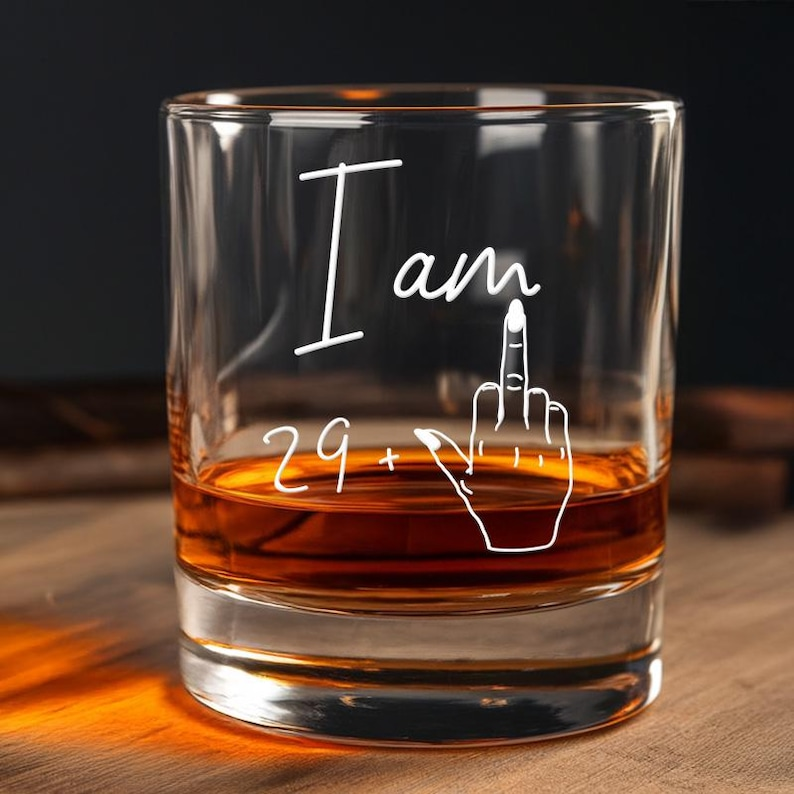 Custom Age Whiskey Glass | Engraved Whiskey Glass | Best Gift For Birthday