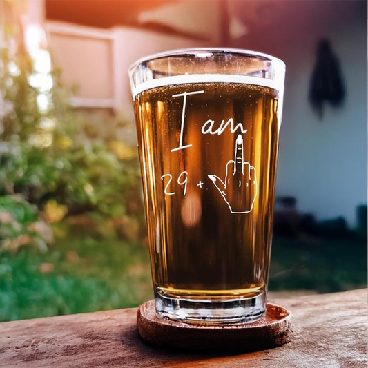 Custom Age Pint Glass | Funny Gift Idea | Engraved Beer Glass