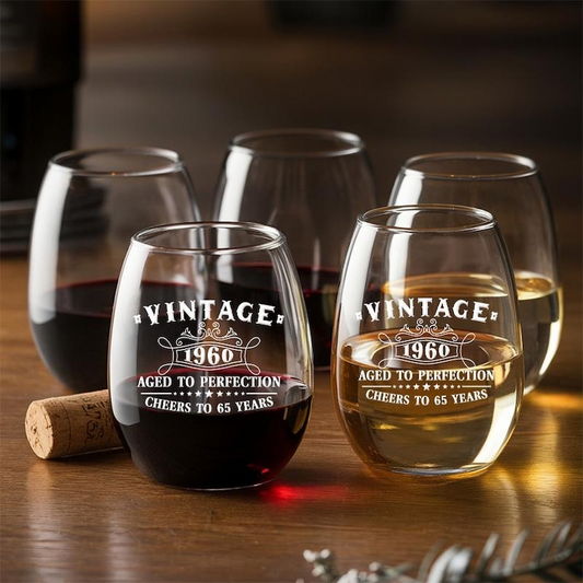 Custom Age Aged To Perfection Wine Glass | Engraved Wine Glass | Birthday Gift For Friend