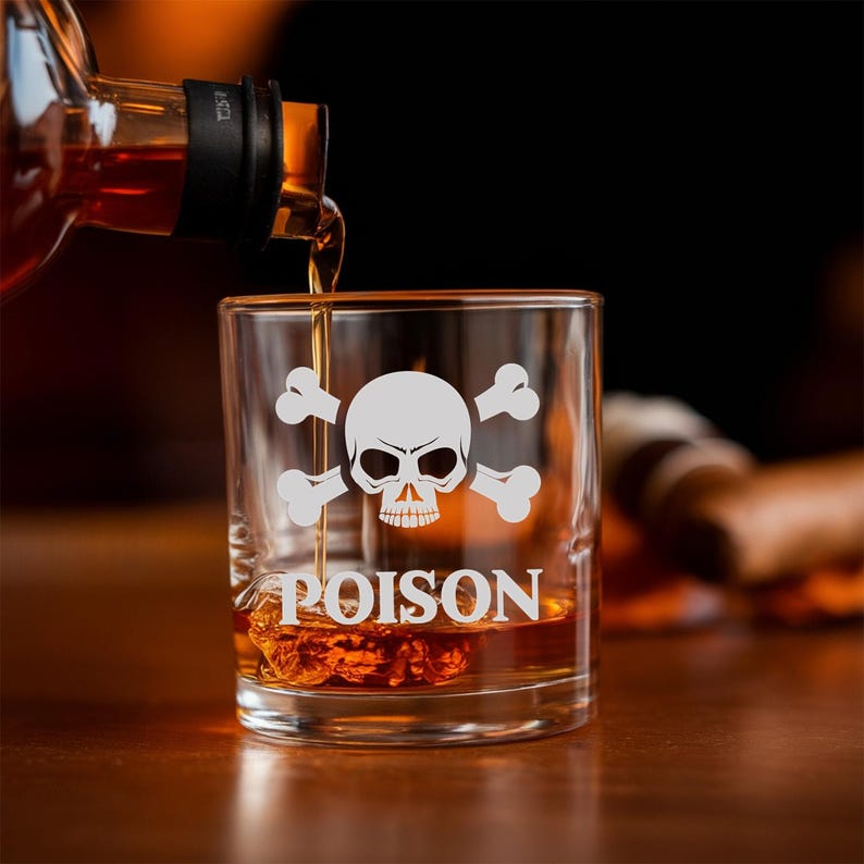 Funny Joke Poison Decanter Set And Whiskey Glasses | Engraved Whiskey Decanter Set | Friend Gift