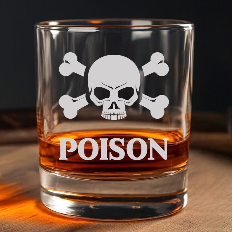 Funny Joke Poison Decanter Set And Whiskey Glasses | Engraved Whiskey Decanter Set | Friend Gift
