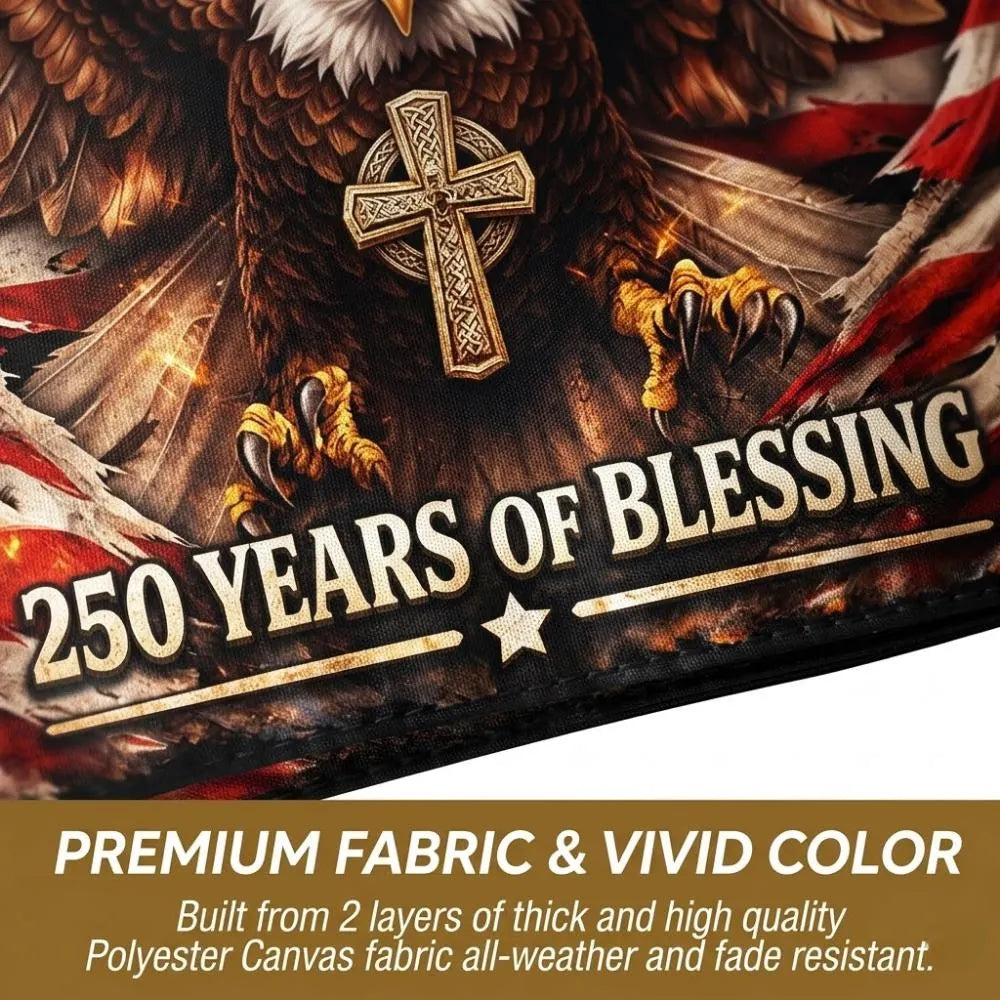 America 250th Semiquincentennial Garden Flag 1776-2026, Patriotic USA Flag, Independence Day 4th of July Outdoor Decor