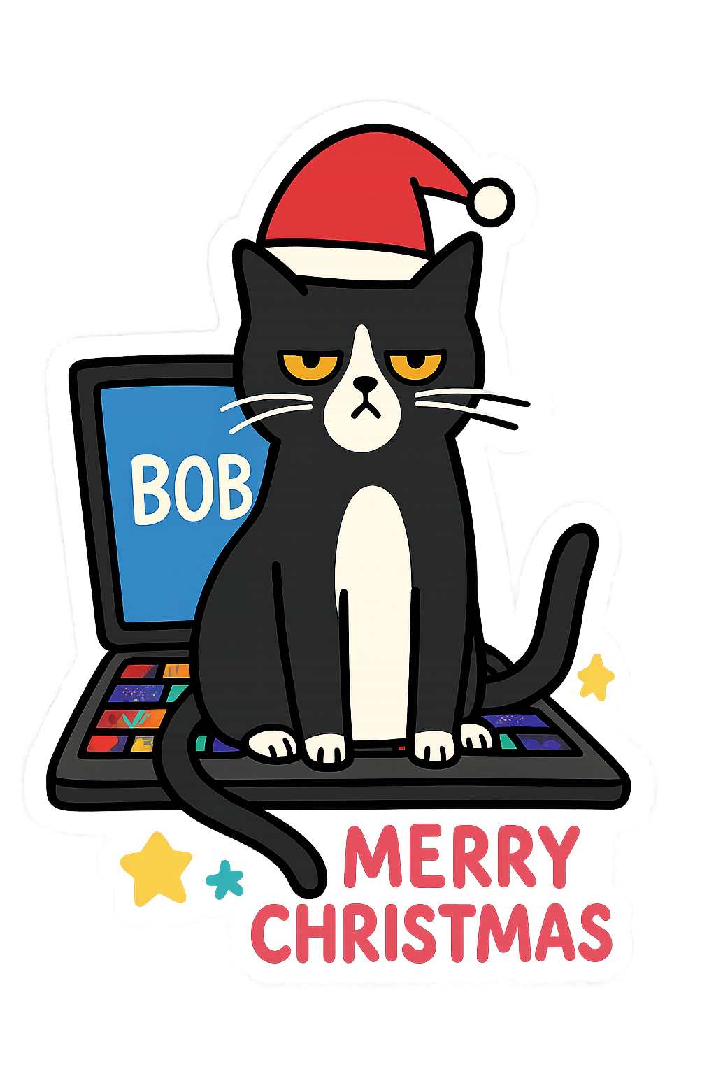 Personalized Cat Upset On Laptop Christmas Ornament, Christmas Decor, Cat Lover Gifts, Funny Ornament, Office Gift