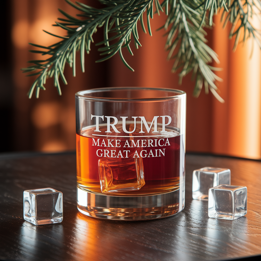 Trump Whiskey Glass | Trump Make America Great Again Engraved Whiskey Glass | Political Gift