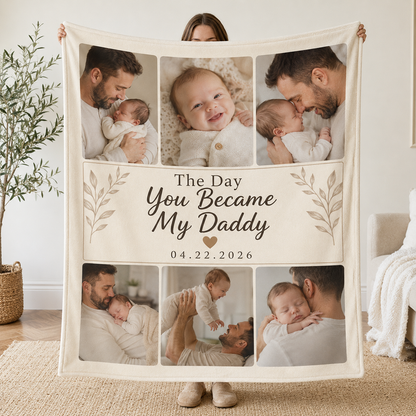 Custom My Daddy Photo Blanket, Personalized Dad Gifts | Gift For Dad TOM99