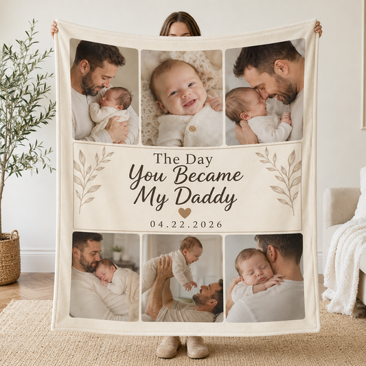 Custom My Daddy Photo Blanket, Personalized Dad Gifts | Gift For Dad TOM99