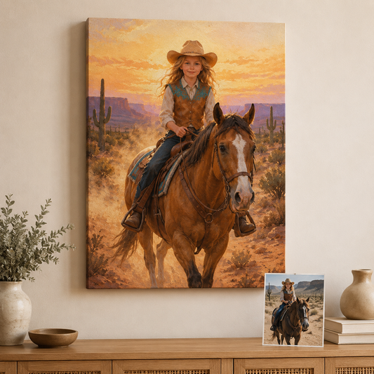 Custom Photo Horse Wall Art Canvas | Personalized Horse Photo Canvas | Gift For Horse Lovers TOM99