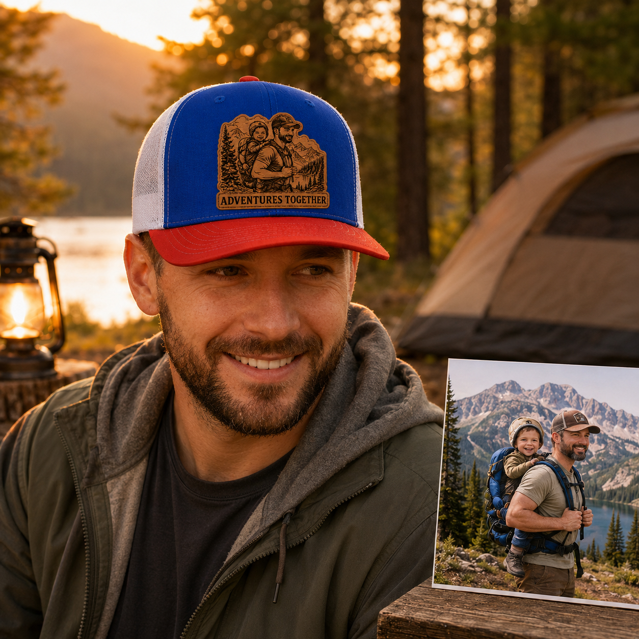 Personalized Dad Adventures Trucker Hat | Custom Dad Photo Hat | Father's Day Gift | Gift For Dad | Dad Gifts TOM99